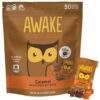 AWAKE - Caffeinated Chocolate Bites - Caramel Milk Chocolate, 50 Bites - 50mg Caffeine - Individually Wrapped Energy Bites - Coffee Alternative - Fairtrade, Gluten Free, Non GMO - 0.48oz
