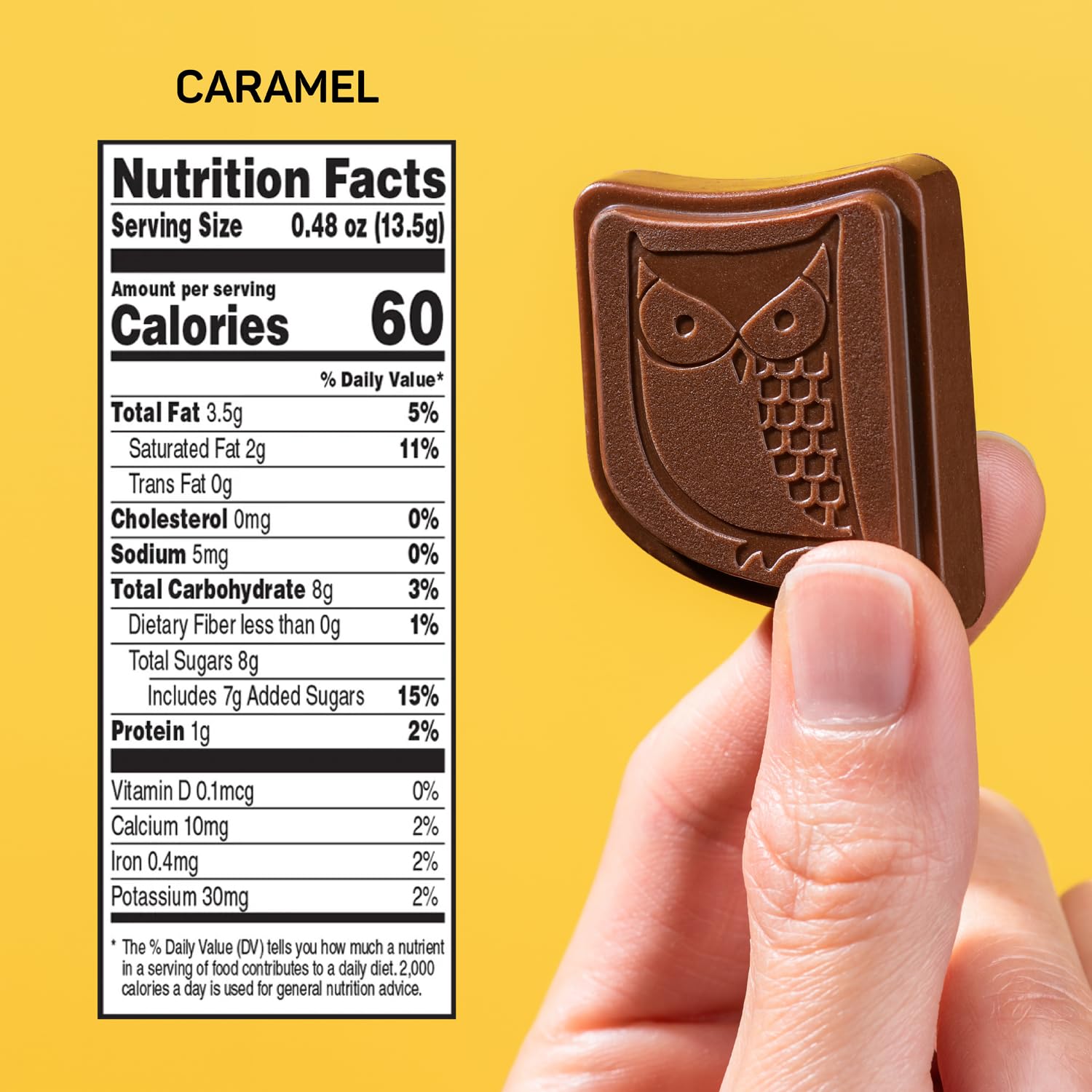 AWAKE - Caffeinated Chocolate Bites - Caramel Milk Chocolate, 50 Bites - 50mg Caffeine - Individually Wrapped Energy Bites - Coffee Alternative - Fairtrade, Gluten Free, Non GMO - 0.48oz7
