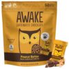 AWAKE - Caffeinated Chocolate Bites - Peanut Butter Milk Chocolate, 50 Bites - 50mg Caffeine - Wrapped Energy Bites - Coffee Alternative - Fairtrade, Gluten Free, Non GMO - 0.48oz