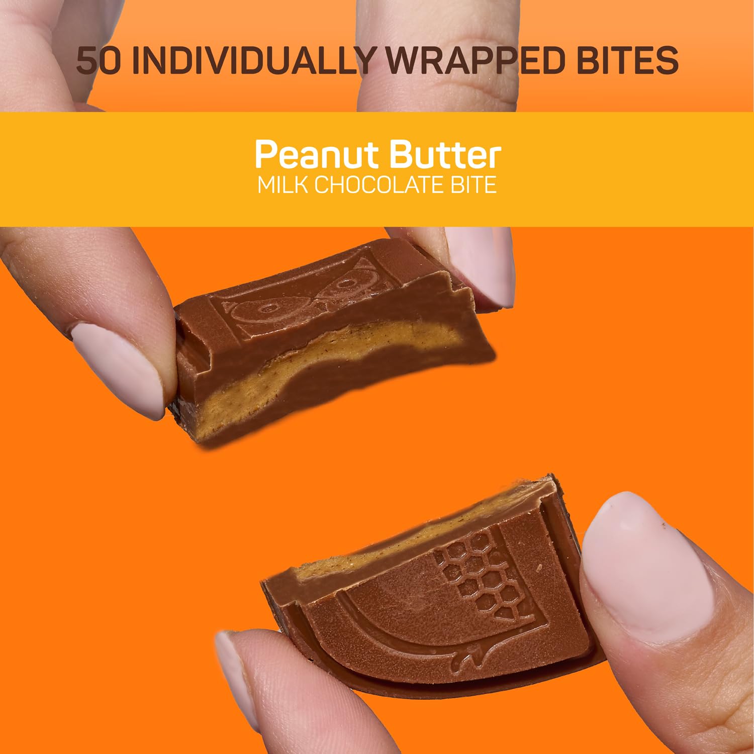 AWAKE - Caffeinated Chocolate Bites - Peanut Butter Milk Chocolate, 50 Bites - 50mg Caffeine - Wrapped Energy Bites - Coffee Alternative - Fairtrade, Gluten Free, Non GMO - 0.48oz3