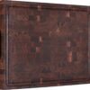 AZRHOM Large End Grain Walnut Wood Cutting Board 17x13x1.5 in Thick Butcher Block for Kitchen with Non-slip Mats Juice Groove & Handles (Gift Box)