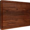 AZRHOM Large Walnut Wood Cutting Board for Kitchen 17x11 (Gift Box) with Juice Groove Handles Non-slip Mats Thick Reversible Butcher Block Chopping Board Cheese Charcuterie Board