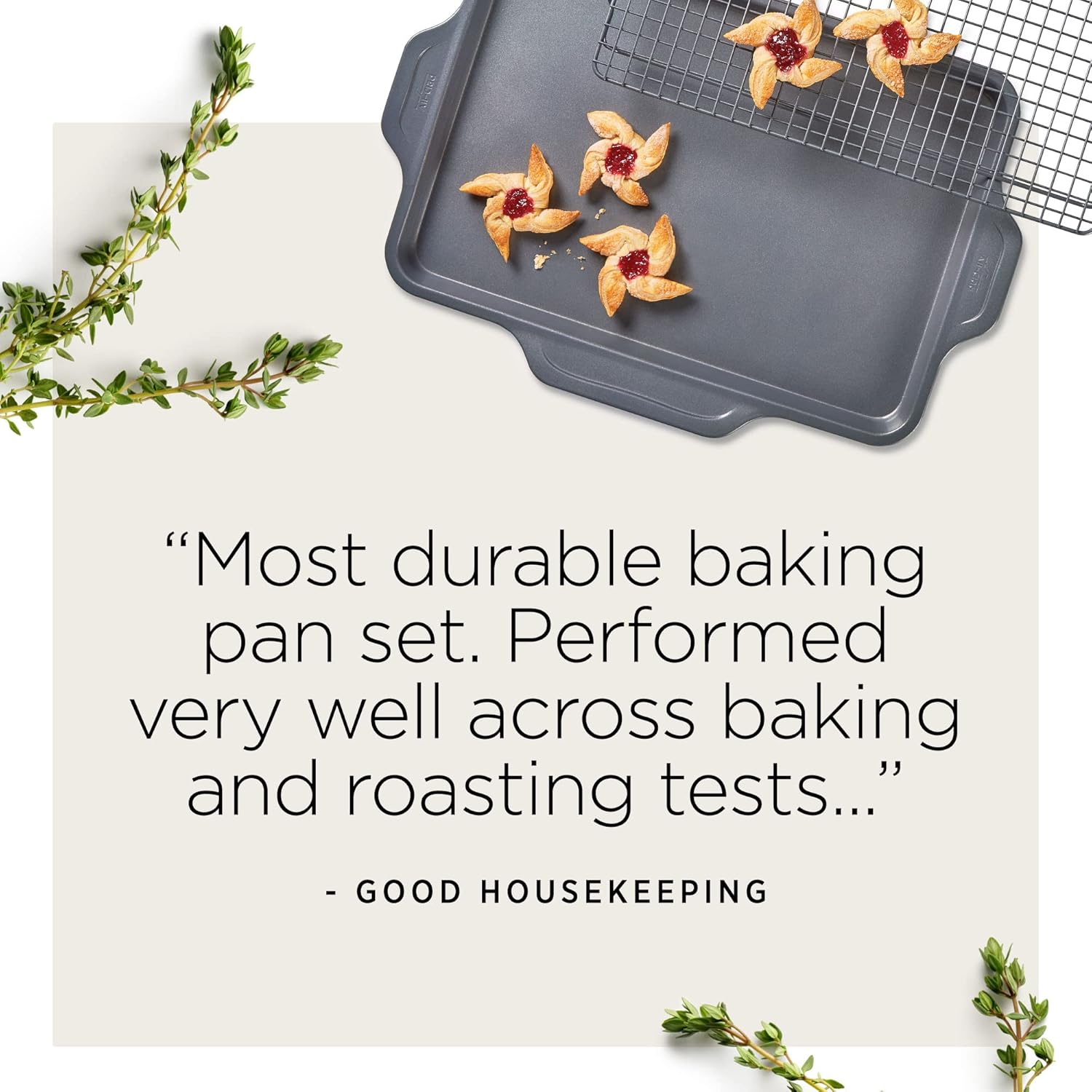 All-Clad Pro-Release Nonstick Bakeware Set 2 Piece Oven Safe 450F Half Sheet, Cookie Sheet, Muffin Pan, Cooling & Baking Rack, Round Cake Pan, Loaf Pan, Baking Pan Grey0