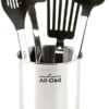 All-Clad Specialty Stainless Steel with Nylon Head Kitchen Gadgets 4 Piece Tool Set with Caddy Kitchen Tools, Kitchen Hacks Silver