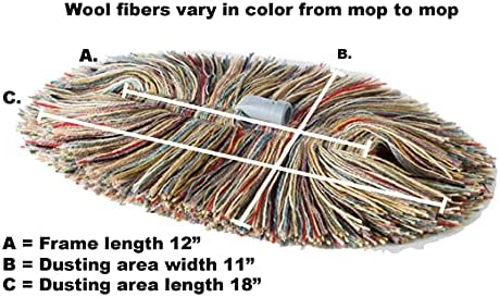All Wool Dry Mop - Big Wooly with Wooden Handle - Made in The USA1