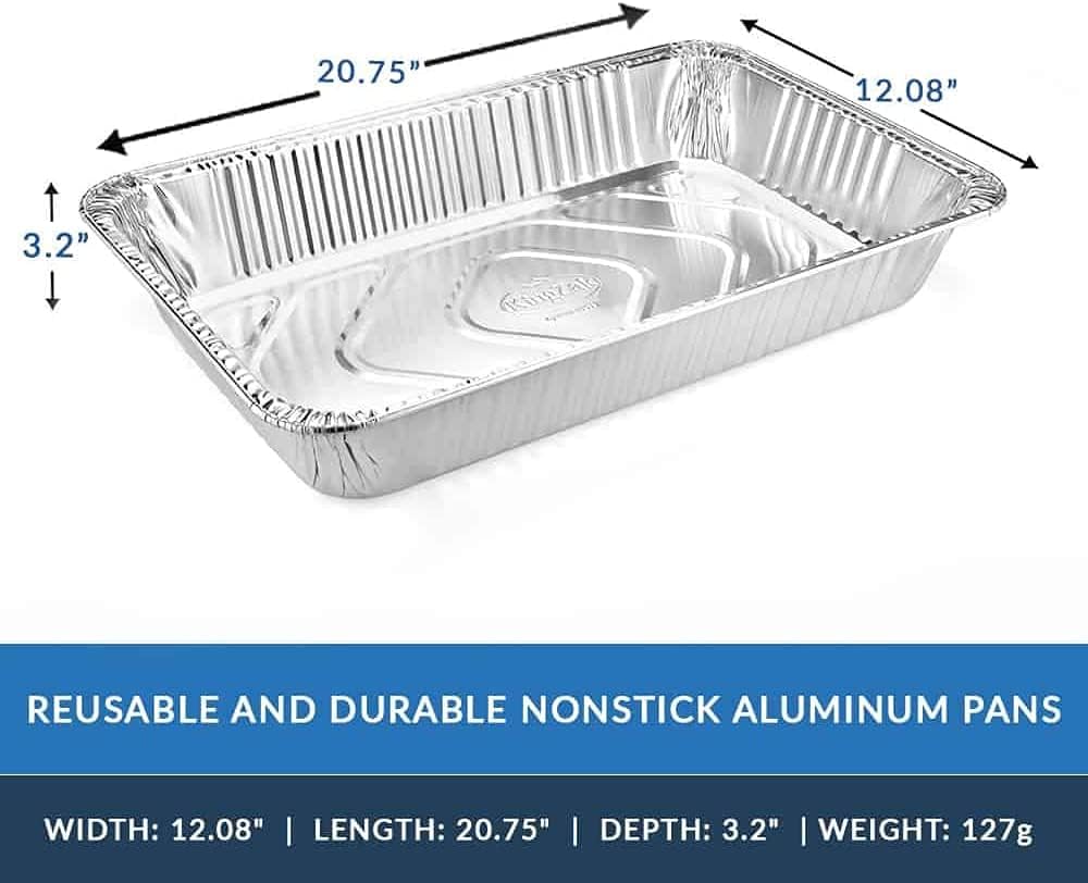 Aluminum Pans Full Size, Large Disposable Roasting & Baking Pan, 21x13 Deep Foil Pans (50 Pack) Extra Heavy Duty Chafing Trays for Hotels, Restaurants, Caterers, Steam Table, Buffets & Bakeware4