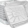 Aluminum Pans Half Size, 9X13, Extra Heavy Duty Disposable Foil Pans For Baking (100 Pack) Roasting & Chafing, Bulk Quantity for Caterers, Restaurants & Hotels For Buffets, Steam Table & Food Prepping