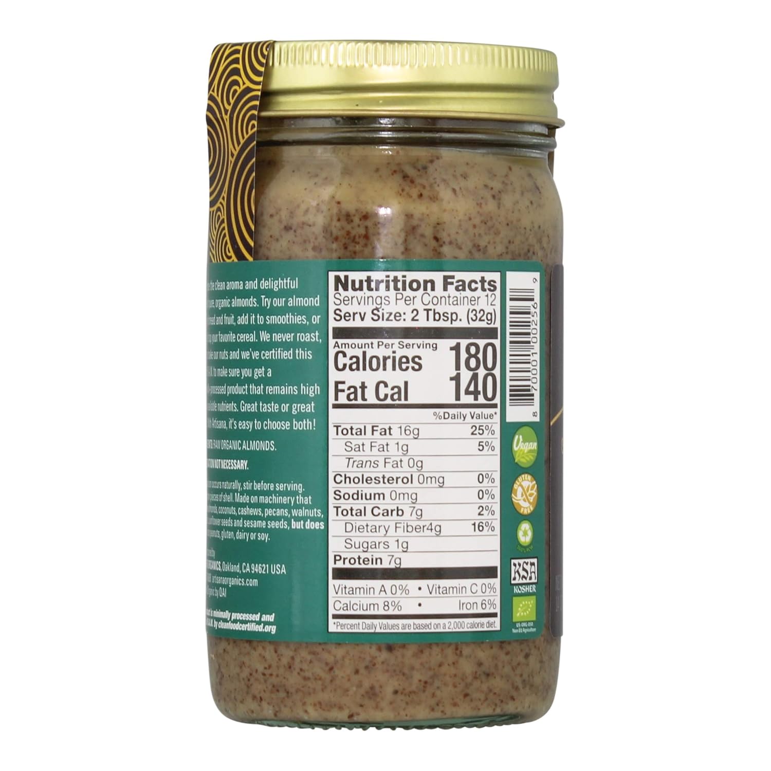 Artisana Organics Non GMO Raw Almond Butter, 14 oz (6 Pack)12