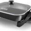 BLACK+DECKER Electric Skillet, Variable Temperature Control, Nonstick Cooking Surface, Dishwasher Safe, Tempered Glass Lid, 12"x15"