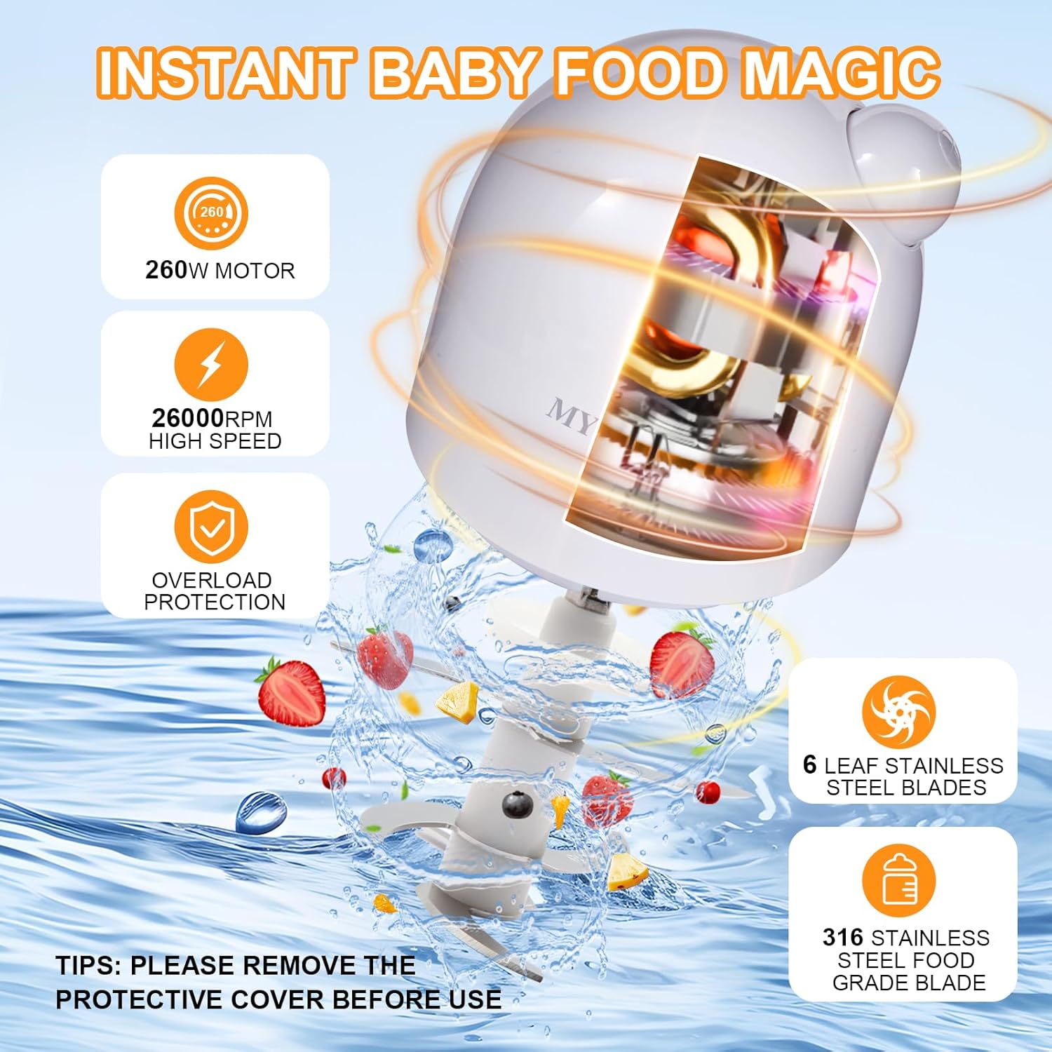 Baby Food Maker, Upgraded 14-in-1 Food Processor set for Baby Food&Purées Fruit Vegatable, Meat, baby food blender, Baby Feeding Supplies Essentials for Baby Shower Gifts Set…1