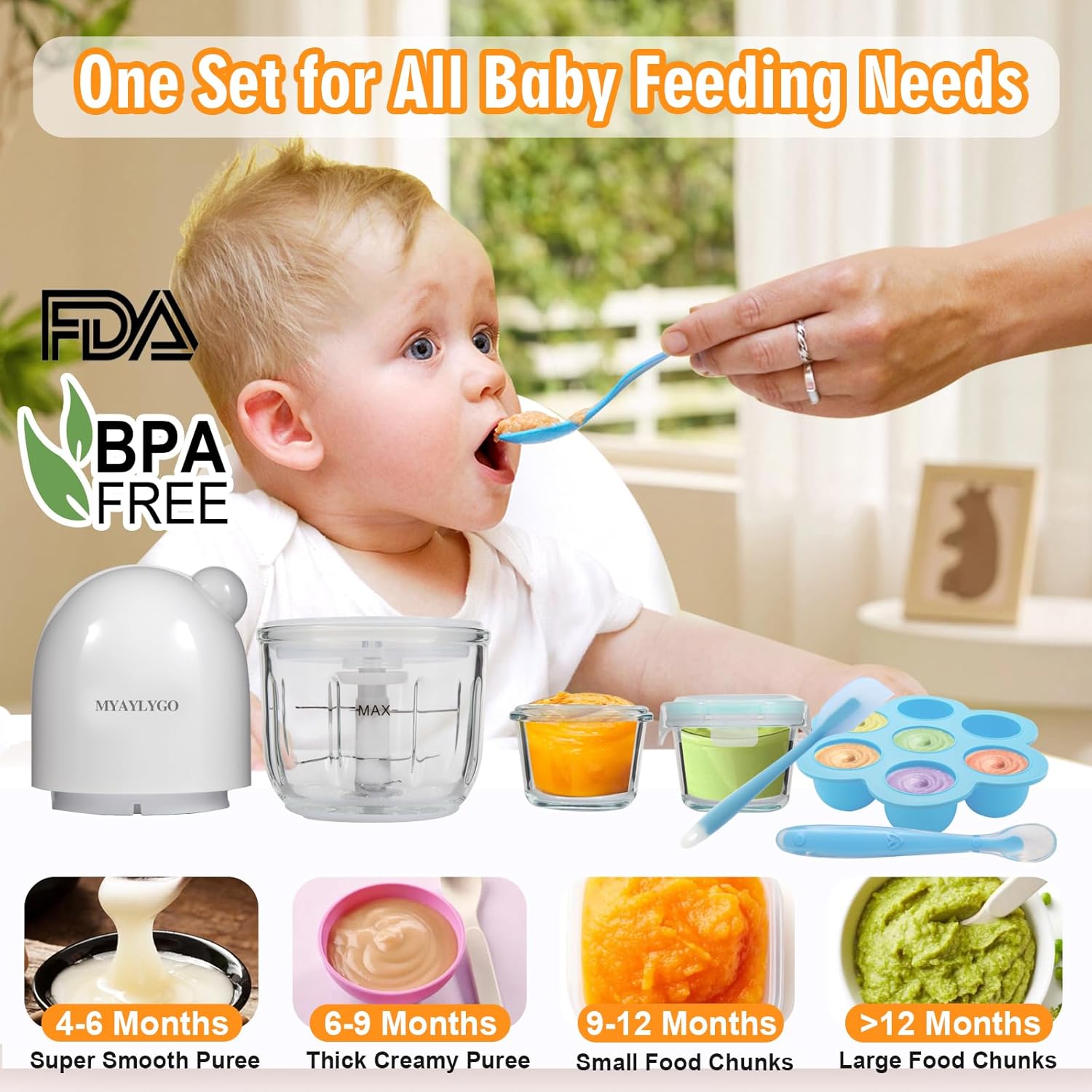 Baby Food Maker, Upgraded 14-in-1 Food Processor set for Baby Food&Purées Fruit Vegatable, Meat, baby food blender, Baby Feeding Supplies Essentials for Baby Shower Gifts Set…5