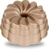 Baker's Secret for Fluted Cake Pan, Fluted Cake Pans, Perfect for Fluted Cakes, Die Cast Aluminum Cake Pans, 2 Layers Non-stick Coating, Novelty Cake Pan - The Cast Aluminum Collection (Petal)