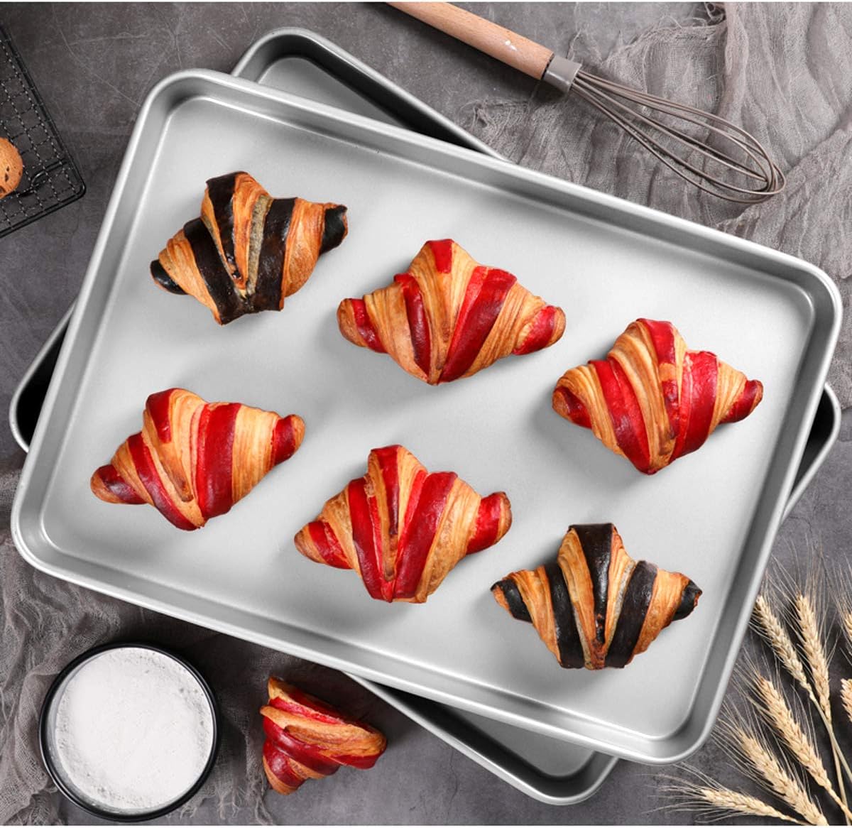 Baking Sheet Set of 2, Wildone Stainless Steel Baking Tray Cookie Pan, Size 20 x 14 x 1 Inch, Non Toxic & Heavy Duty & Easy Clean8