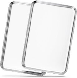 Baking Sheets Set of 2, Bastwe 20 inch Stainless Steel Bakeware Baking Pans, Healthy & Nontoxic & Rustproof & Easy Clean & Dishwasher Safe