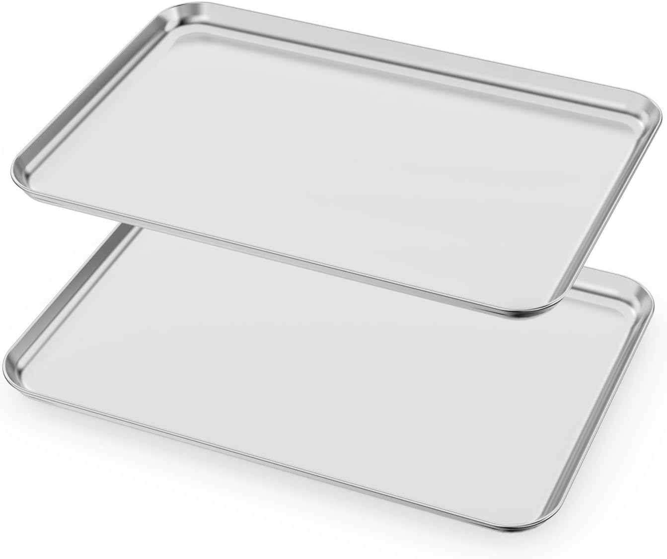Baking Sheets Set of 2, HKJ Chef Cookie Sheets 2 Pieces Stainless Steel Baking Pans & Toaster Oven Tray Pans, Rectangle Size 20L x 14W x 1H inch & Non Toxic & Healthy & Easy Clean… Baking Sheets Set of 2, HKJ Chef Cookie Sheets 2 Pieces Stainless Steel Baking Pans & Toaster Oven Tray Pans, Rectangle Size 20L x 14W x 1H inch & Non Toxic & Healthy & Easy Clean…