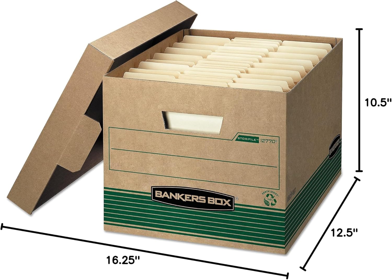 Bankers Box 20 Pack STOR FILE Medium-Duty 100% Recycled File Storage Boxes, FastFold, Lift-Off Lid, Letter Legal, Kraft Green9