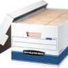 Bankers Box 20 Pack STOR/FILE Medium-Duty File Storage Boxes, FastFold, Lift-Off Lid, Letter, White/Blue