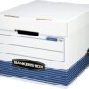 Bankers Box 30 Pack STOR/FILE Medium-Duty File Storage Boxes, FastFold, Lift-Off Lid, Letter/Legal, White/Blue