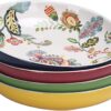 Bico Protea Cynaroides Ceramic 35oz Dinner Bowls, Set of 4, for Pasta, Salad, Cereal, Soup & Microwave & Dishwasher Safe