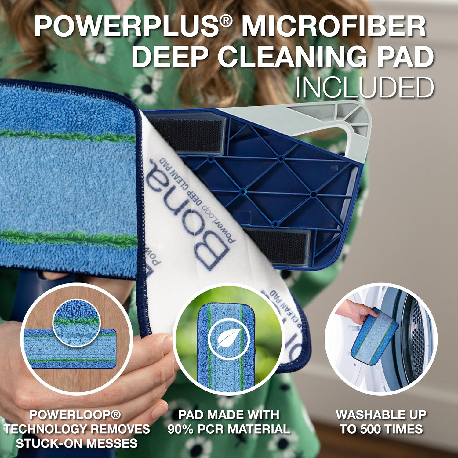 Bona PowerPlus Premium Motion Spray Mop for Hardwood Floors - Includes PowerPlus Hardwood Floor Cleaning Solution and PowerPlus Microfiber Cleaning Pad - Vibrating Spray Mop for Wood Floors5