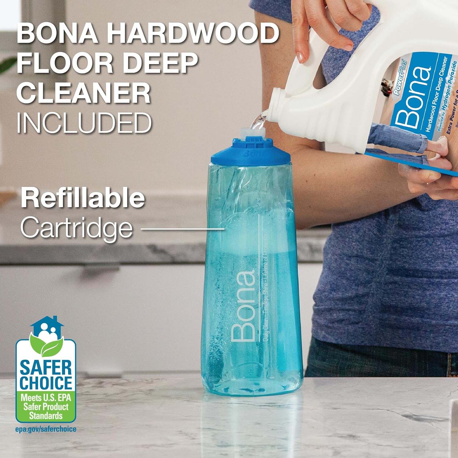 Bona PowerPlus Premium Motion Spray Mop for Hardwood Floors - Includes PowerPlus Hardwood Floor Cleaning Solution and PowerPlus Microfiber Cleaning Pad - Vibrating Spray Mop for Wood Floors7