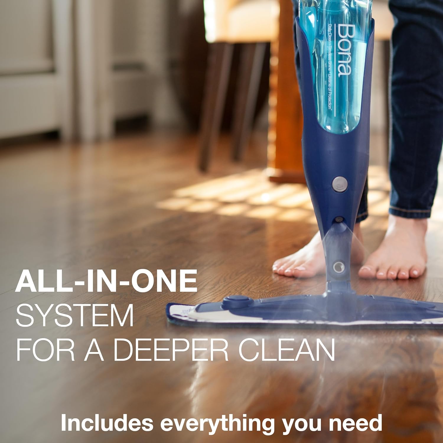 Bona PowerPlus Premium Motion Spray Mop for Hardwood Floors - Includes PowerPlus Hardwood Floor Cleaning Solution and PowerPlus Microfiber Cleaning Pad - Vibrating Spray Mop for Wood Floors8