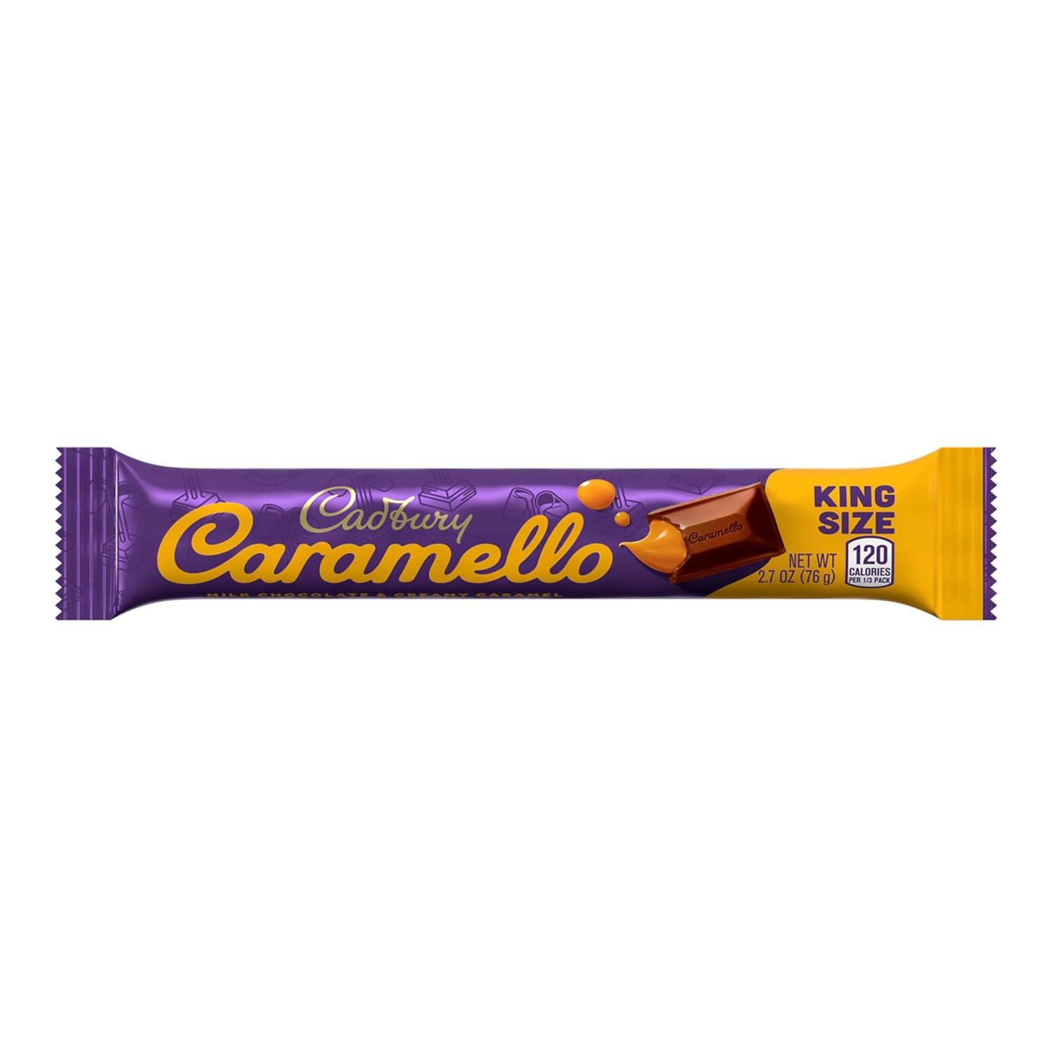 CADBURY CARAMELLO Milk Chocolate Caramel King Size, Candy Bars, 2.7 oz (18 Count)2