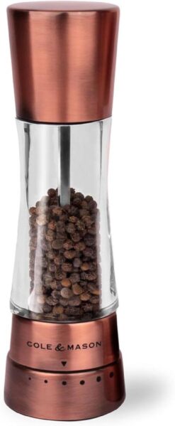 COLE & MASON Derwent Pepper Grinder - Copper Mill Includes Gourmet Precision Mechanism and Premium Peppercorns