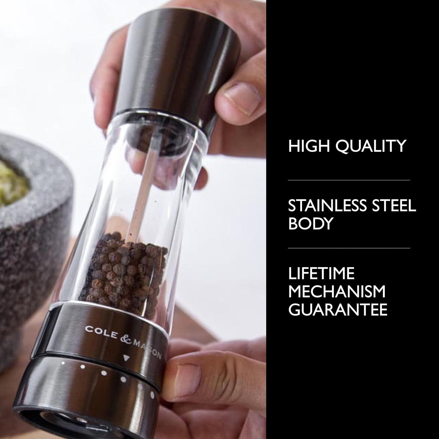COLE & MASON Derwent Pepper Grinder - Gunmetal Mill Includes Gourmet Precision Mechanism and Premium Peppercorns1