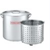 CONCORD 53 QT Stainless Steel Stock Pot w/Basket. Heavy Kettle. Cookware for Boiling