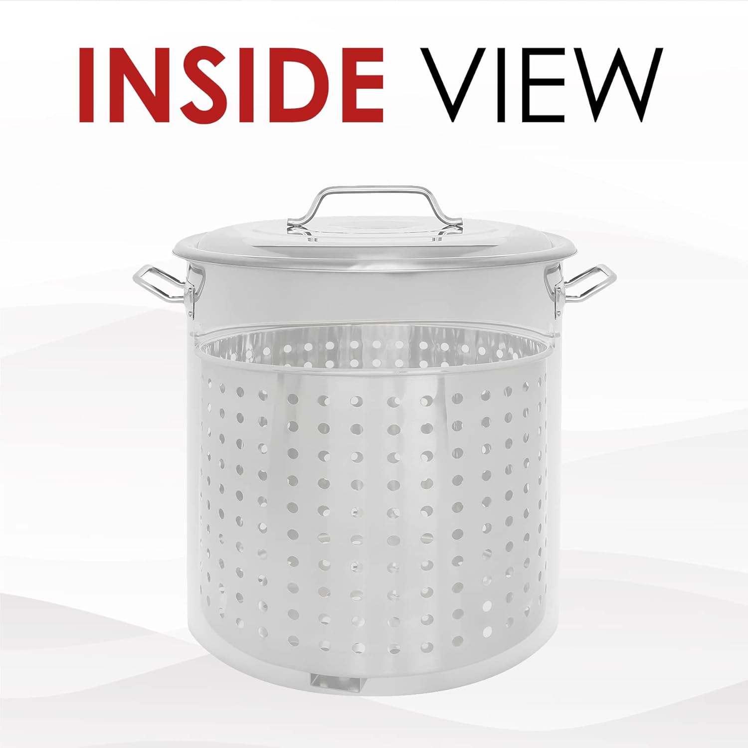 CONCORD Stainless Steel Stock Pot w Steamer Basket. Cookware great for boiling and steaming (80 Quart)3
