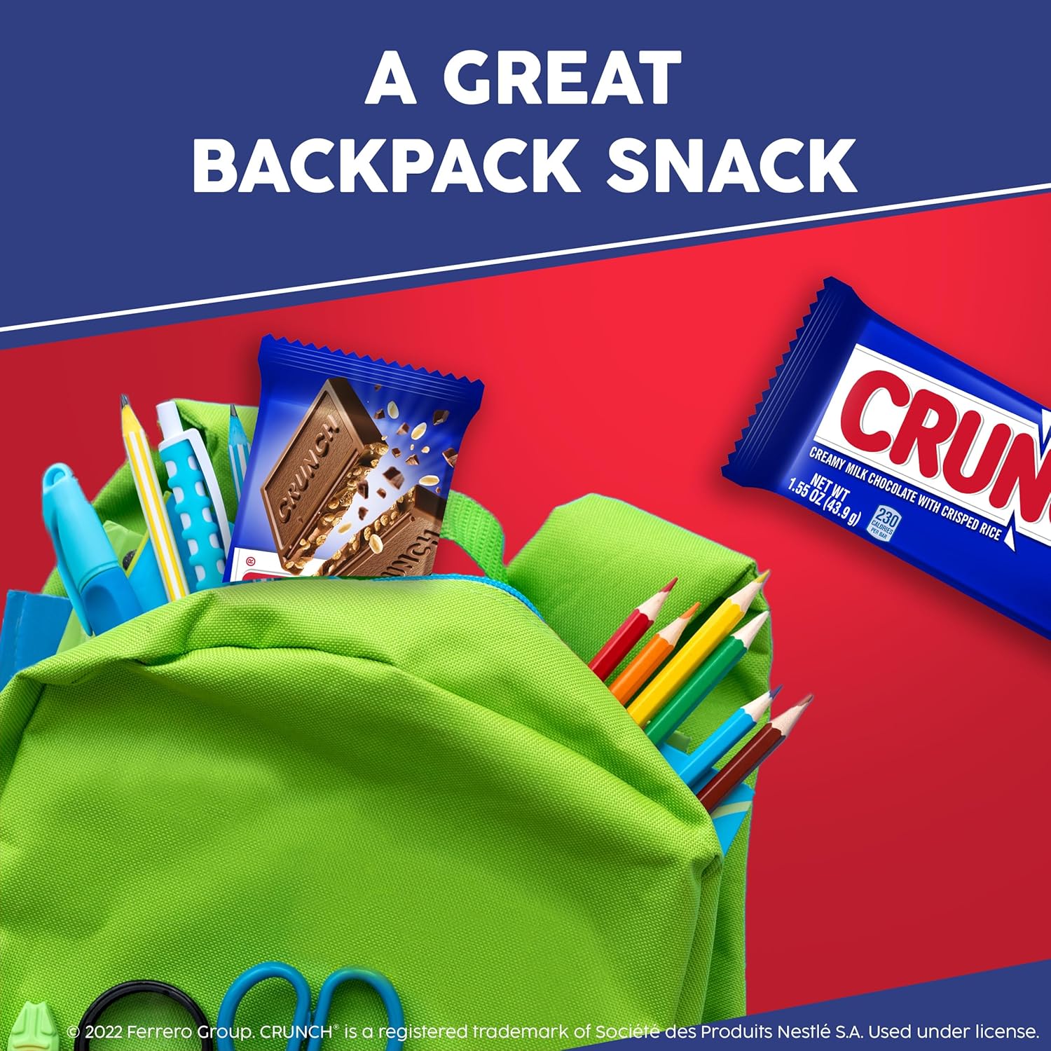 CRUNCH, Bulk 36 Count, Milk Chocolate and Crisped Rice, Full Size Halloween Candy, 1.55 oz Each8