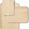 Caraway 4-Piece Double Sided Wood Cutting Board Set - Made From FSC-Certified Birch Wood - Mineral Oil & Wax Finish - 3 Sizes - Small, Medium, & Large - Storage Organizers Included