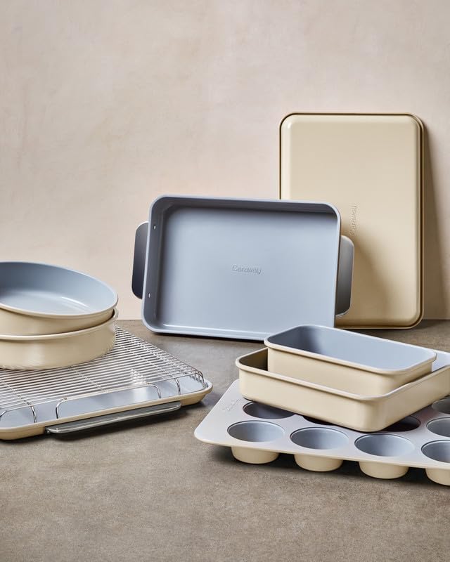 Caraway Non-Stick Ceramic 1 lb Loaf Pan - Naturally Slick Ceramic Coating - Non-Toxic, PTFE & PFOA Free - Perfect for Pound Cakes, Breads, & More - Slate8