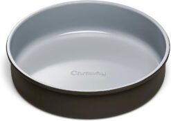 Caraway Non-Stick Ceramic 9” Circle Pan - Naturally Slick Ceramic Coating - Non-Toxic, PTFE & PFOA Free - Perfect for Birthday Cakes, Tartes, & More - Black