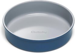 Caraway Non-Stick Ceramic 9” Circle Pan - Naturally Slick Ceramic Coating - Non-Toxic, PTFE & PFOA Free - Perfect for Birthday Cakes, Tartes, & More - Navy