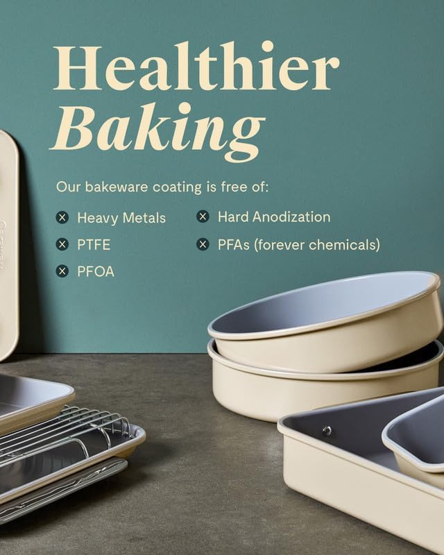 Caraway Non-Stick Ceramic 9” Circle Pan - Naturally Slick Ceramic Coating - Non-Toxic, PTFE & PFOA Free - Perfect for Birthday Cakes, Tartes, & More - Navy89