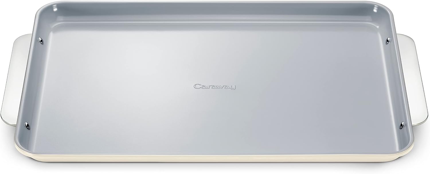 Caraway Non-Stick Ceramic Baking Sheet - Naturally Slick Ceramic Coating - Non-Toxic, PTFE & PFOA Free - Perfect for Baking, Roasting, and More - Large (18 x 13) - Cream Caraway Non-Stick Ceramic Baking Sheet - Naturally Slick Ceramic Coating - Non-Toxic, PTFE & PFOA Free - Perfect for Baking, Roasting, and More - Large (18" x 13") - Cream