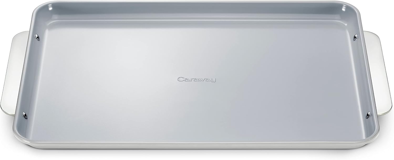 Caraway Non-Stick Ceramic Baking Sheet - Naturally Slick Ceramic Coating - Non-Toxic, PTFE & PFOA Free - Perfect for Baking, Roasting, and More - Large (18 x 13) - Gray Caraway Non-Stick Ceramic Baking Sheet - Naturally Slick Ceramic Coating - Non-Toxic, PTFE & PFOA Free - Perfect for Baking, Roasting, and More - Large (18" x 13") - Gray
