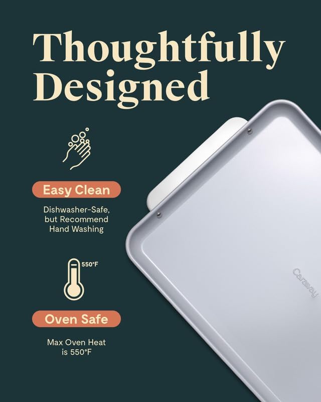Caraway Non-Stick Ceramic Baking Sheet - Naturally Slick Ceramic Coating - Non-Toxic, PTFE & PFOA Free - Perfect for Baking, Roasting, and More - Large (18 x 13) - Slate3
