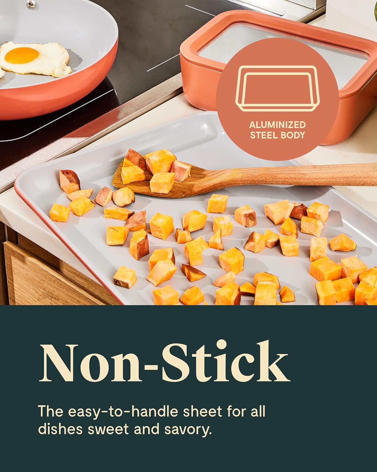 Caraway Non-Stick Ceramic Baking Sheet - Naturally Slick Ceramic Coating - Non-Toxic, PTFE & PFOA Free - Perfect for Baking, Roasting, and More - Medium (15 x 10) - Navy0