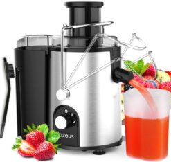 Centrifugal Juicer Machines, Juice Extractor with Germany-Made 163 Chopping Blades (Titanium Reinforced) & 2-Layer Centrifugal Bowl, High Juice Yield, Easy to Clean, Anti-Drip,100% BPA-Free