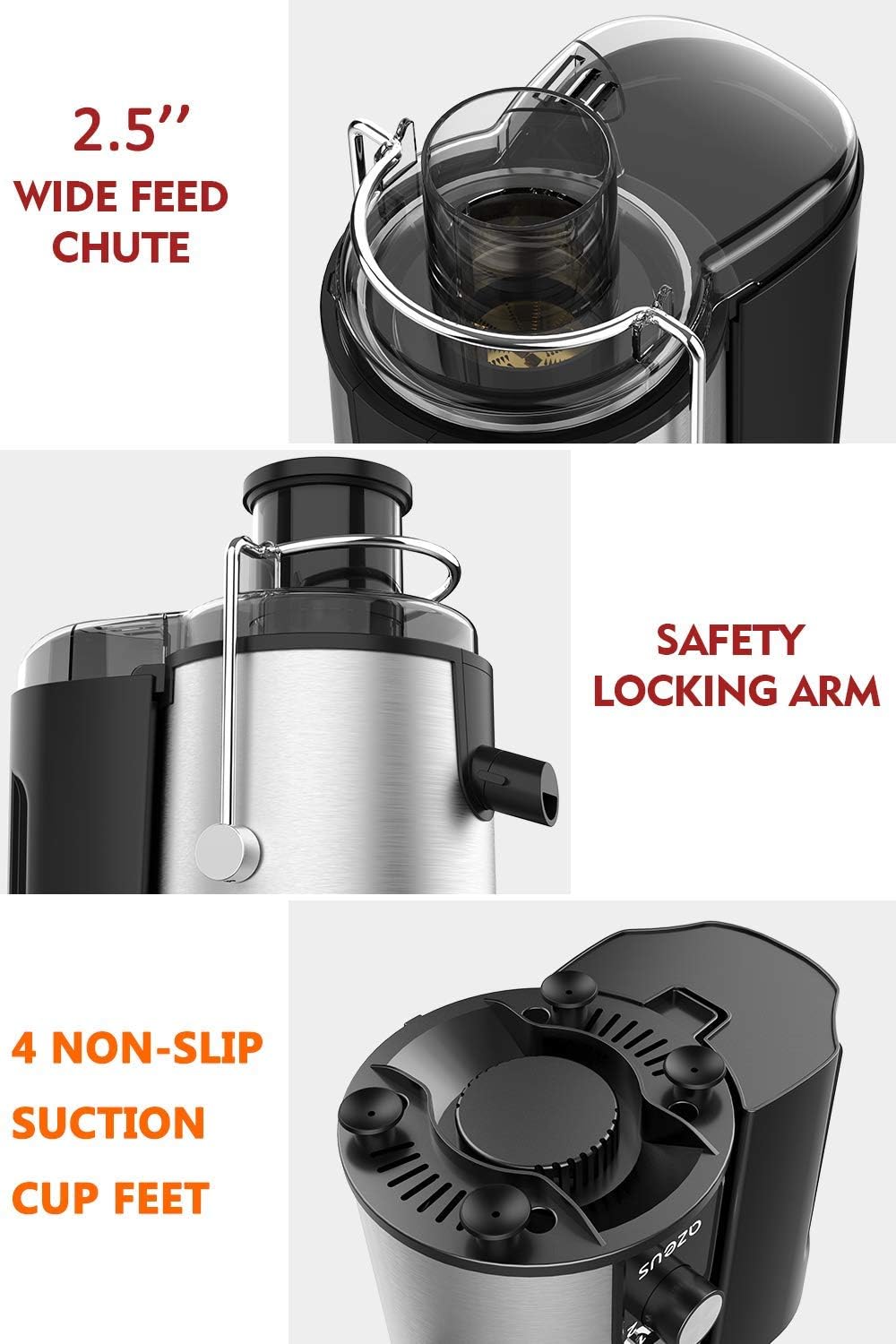 Centrifugal Juicer Machines, Juice Extractor with Germany-Made 163 Chopping Blades (Titanium Reinforced) & 2-Layer Centrifugal Bowl, High Juice Yield, Easy to Clean, Anti-Drip,100% BPA-Free3