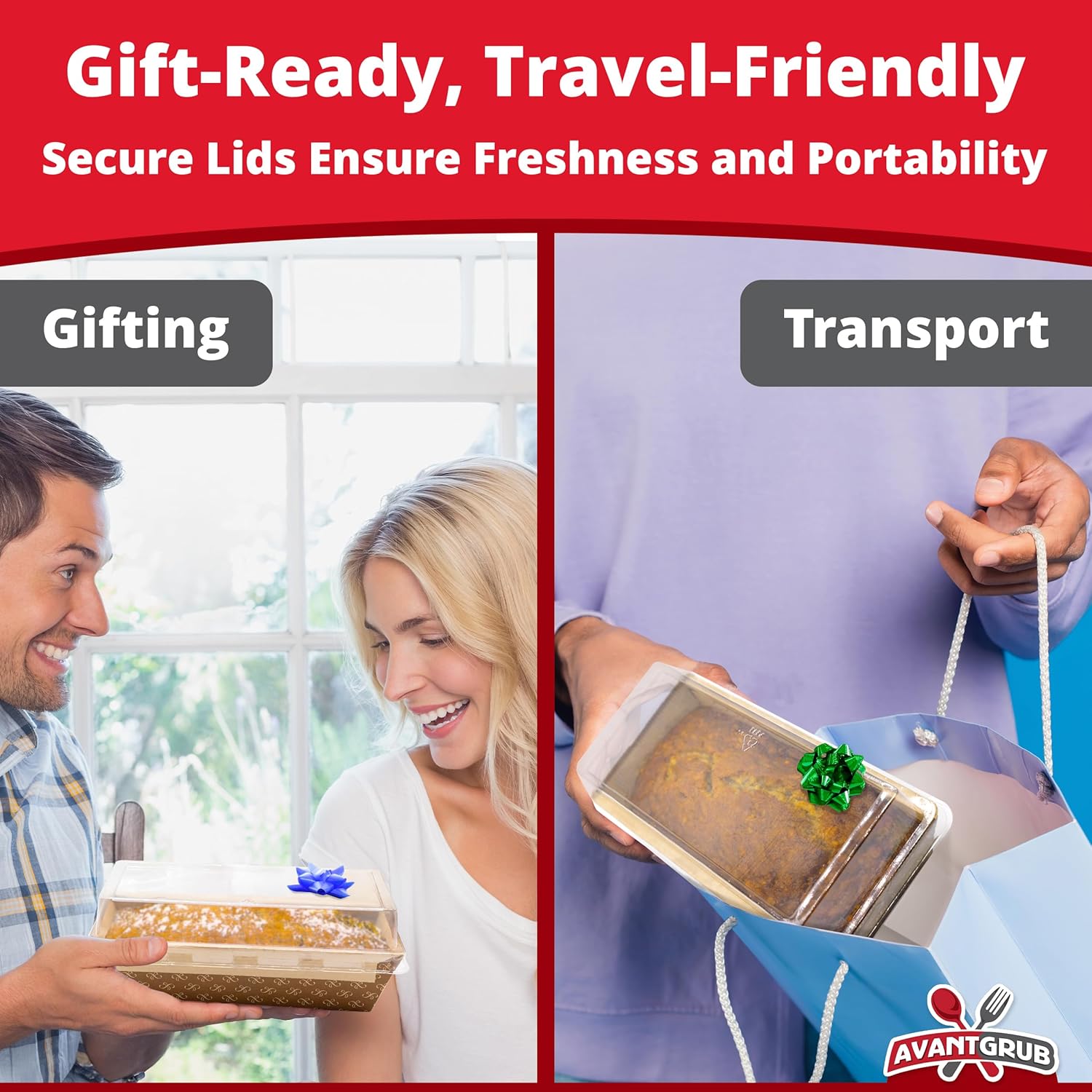 Chef-Grade 8x4in 1Lb Paper Loaf Pans w Lids 25 Pk. Elegant Disposable Bakeable Kraft Pan Supplies for Baking Bread, Small Meatloaf, Bundt Cake, Sweets for Holiday Gifts Bake Sales or Fundraiser.0