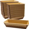Chef-Grade Elegant 8x4in 1Lb Paper Loaf Pans 50 Pk. Best Disposable Bakeable Kraft Pan Supply for Baking Bread, Small Meatloaf, Lemon Bundt Cake, Sweets for Holiday Gifts, Bake Sales or Fundraiser.