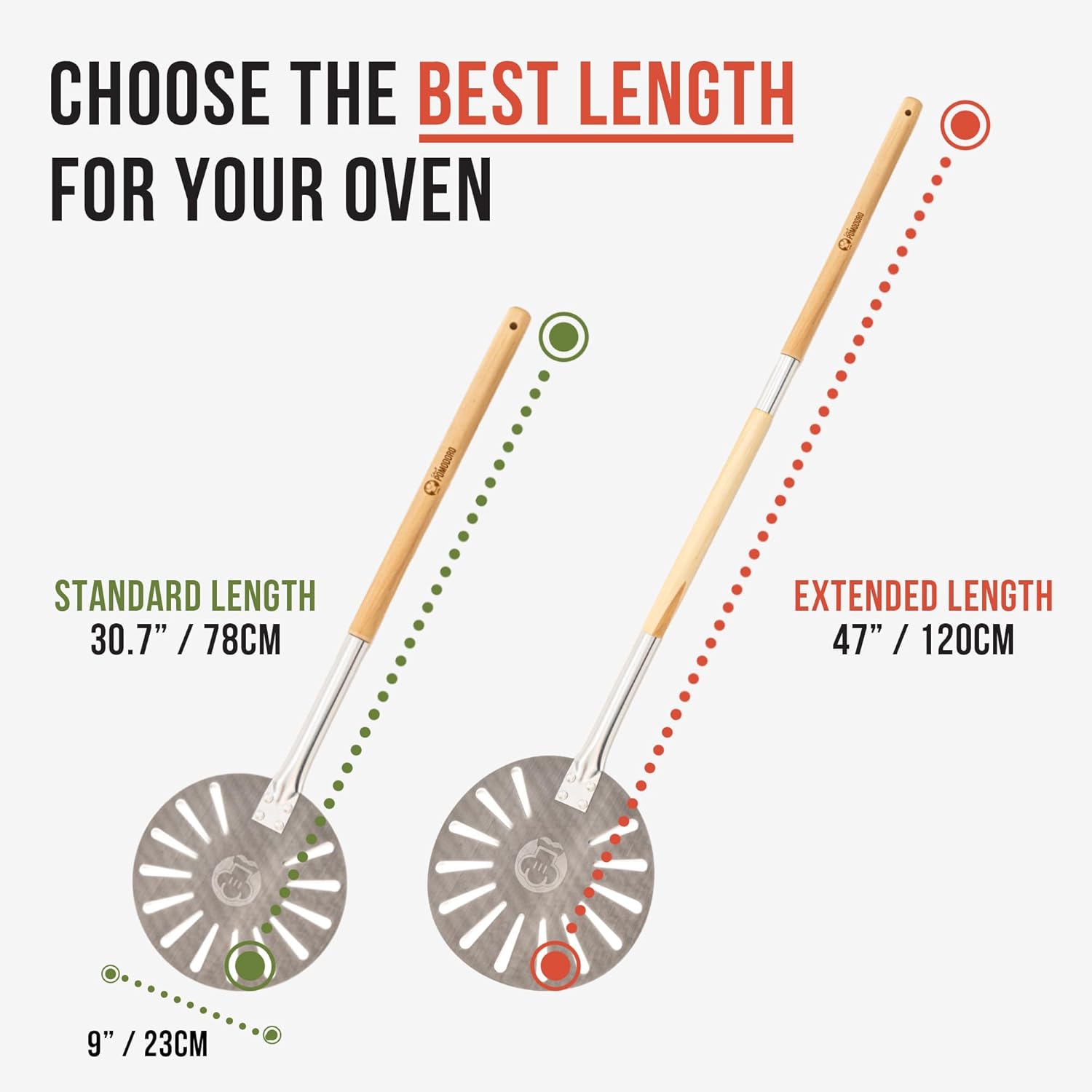 Chef Pomodoro Aluminum Turning Pizza Peel with Detachable Wood Handle for Easy Storage, Pizza Turner, Pizza Turning Peel, Luxury Pizza Paddle for Baking Homemade Pizza Bread (9-Inch)1