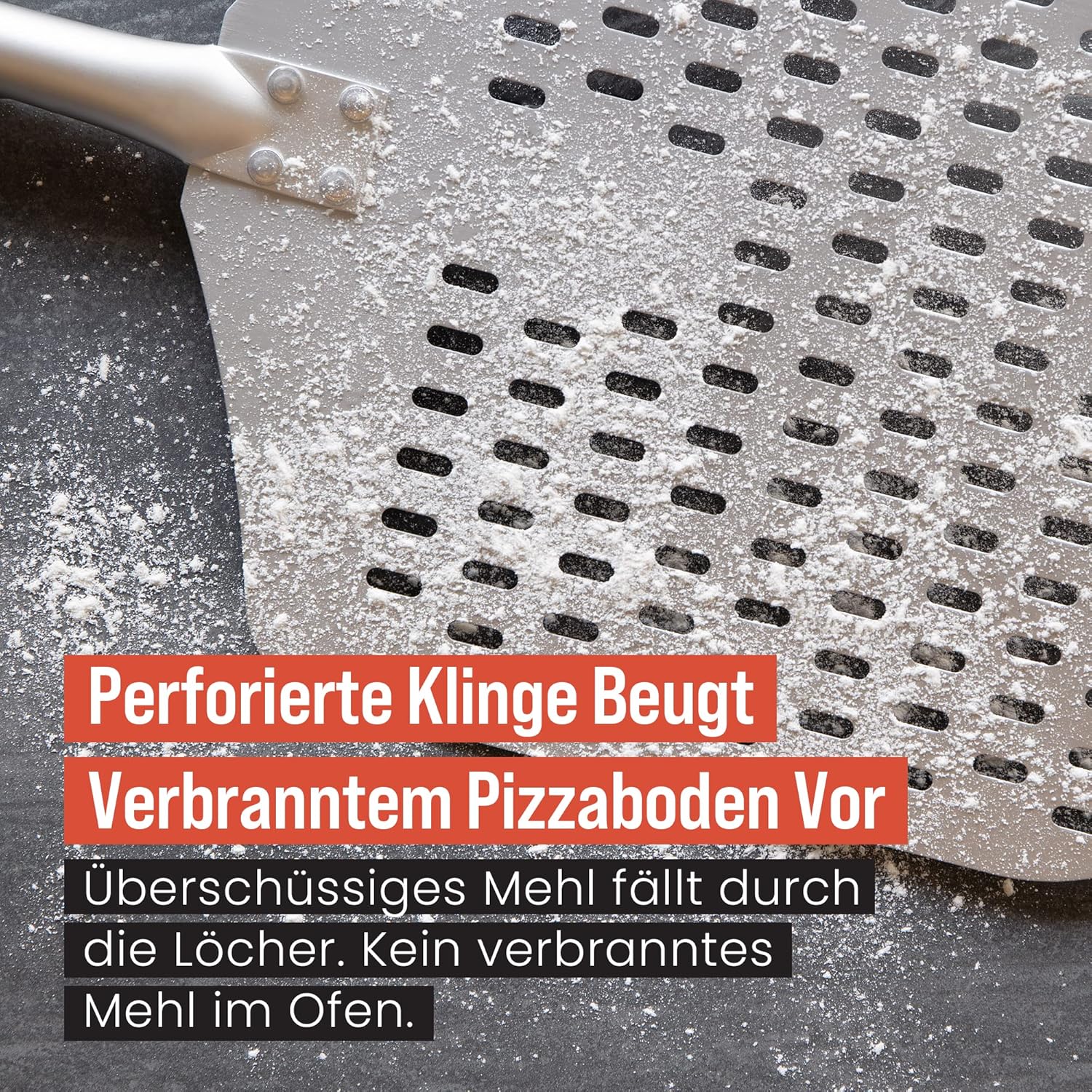 Chef Pomodoro Perforated Pizza Peel Aluminum, 12 x 14-Inch, with Detachable Wood 49-Inch Long Extendable Handle for Easy Storage, Gourmet Luxury Pizza Paddle for Baking Homemade Pizza Bread6