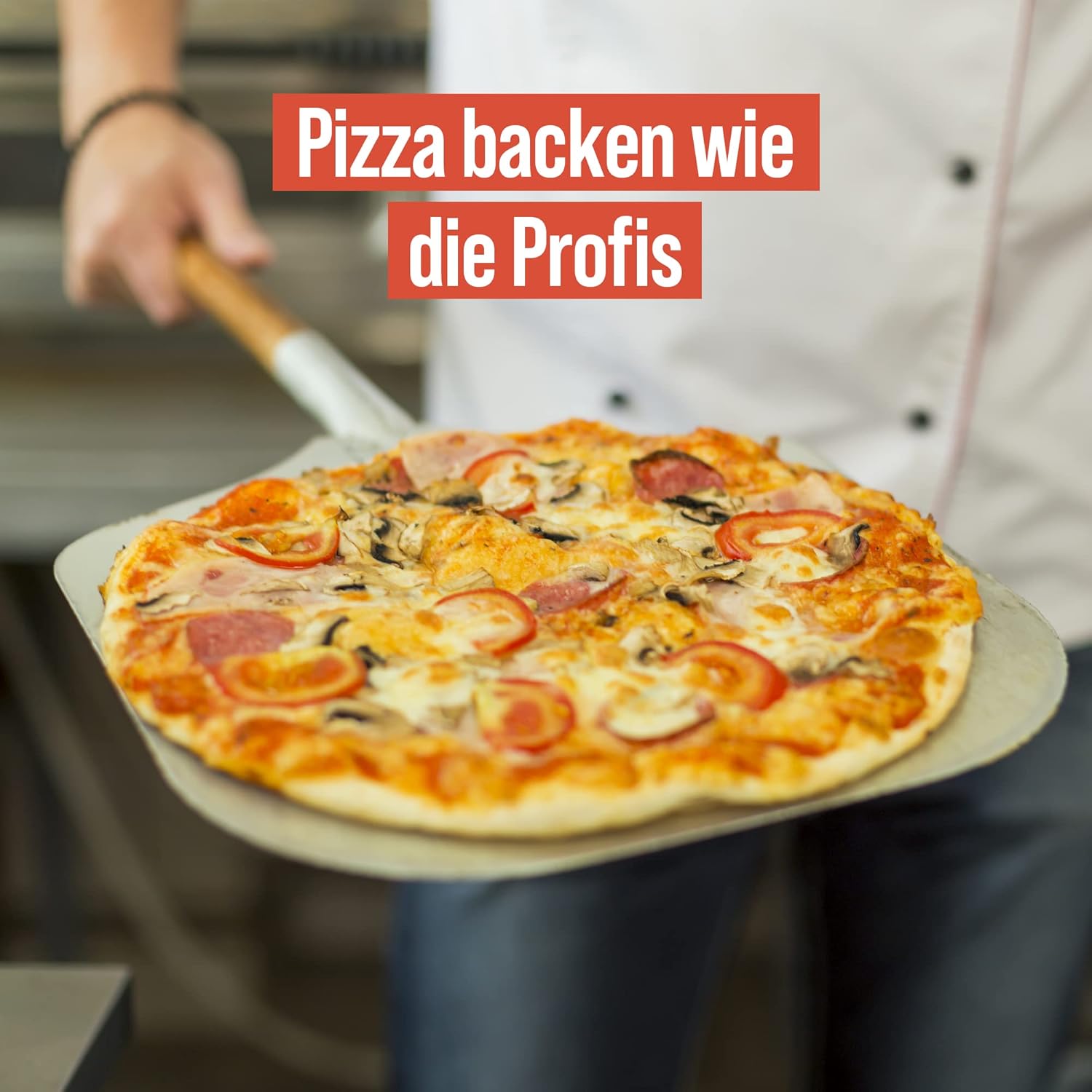 Chef Pomodoro Perforated Pizza Peel Aluminum, 12 x 14-Inch, with Detachable Wood 49-Inch Long Extendable Handle for Easy Storage, Gourmet Luxury Pizza Paddle for Baking Homemade Pizza Bread8