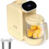 Chefhandy Baby Food Maker, 5 in 1 Baby Food Processor with Stainless Steel Steaming Basket, Baby Puree Maker with Steamer, Blender,Bottle Warmer Function,Auto Cooking & Grinding,Touchscreen (Yellow)