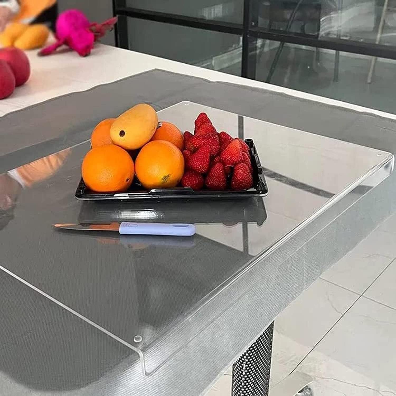 Clear Cutting Board for Kitchen with Lip with Non Slip 24 Wide x 18 Long AZM Displays4